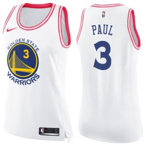 Warriors #3 Jordan Poole White/Pink Women's NBA Swingman Fashion Jersey