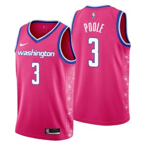 Wizards #3 Jordan Poole 2023-24 City Edition Women's NBA Jersey - Cherry Blossom Pink