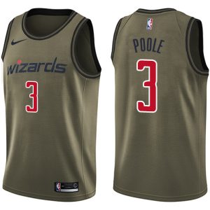 Wizards #3 Jordan Poole Green Salute to Service NBA Swingman Jersey