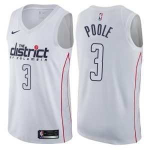 customized Wizards #3 Jordan Poole White NBA Swingman City Edition Jersey