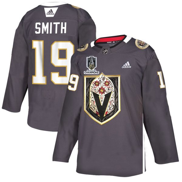 vegas golden knights #19 reilly smith men's grey 2024 stanley cup champions adidas latino heritage night stitched nhl limited jersey