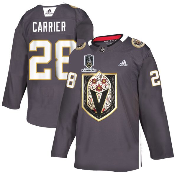 Vegas Golden Knights #28 William Carrier Men's Grey 2024 Stanley Cup Champions Adidas Latino Heritage Night Stitched NHL Jersey