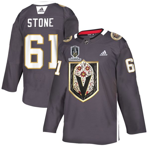 vegas golden knights #61 mark stone men's grey 2024 stanley cup champions adidas latino heritage night stitched nhl customized jersey