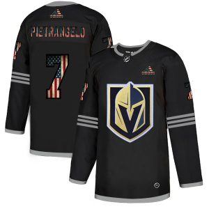 Vegas Golden Knights #7 Alex Pietrangelo Adidas Men's Black USA Flag Limited NHL Jersey