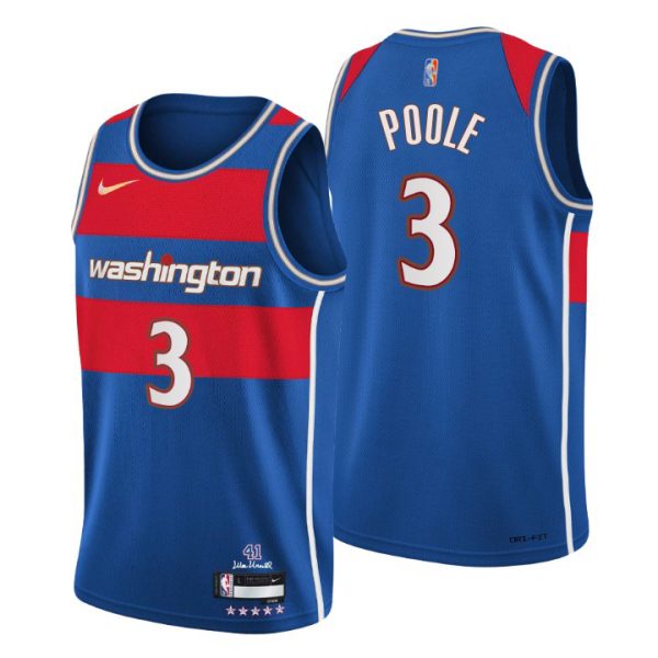 Washington Wizards #3 Jordan Poole Blue 2024 22 Swingman Women's NBA Jersey - City Edition