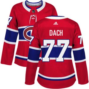 Adidas Canadiens #77 Kirby Dach Red Home Authentic Women's Stitched NHL Jersey