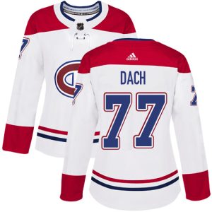 Adidas Canadiens #77 Kirby Dach White Road Authentic Women's Stitched NHL Jersey