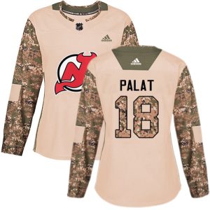 Adidas Devils #18 Ondrej Palat Camo Authentic 2017 Veterans Day Women's Stitched NHL Jersey