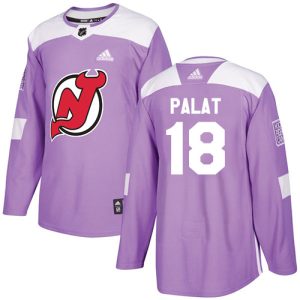 cheap Adidas Devils #18 Ondrej Palat Purple Authentic Fights Cancer Stitched NHL Jersey