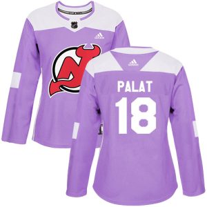 adidas devils #18 ondrej palat purple authentic fights cancer women's stitched nhl authentic jersey