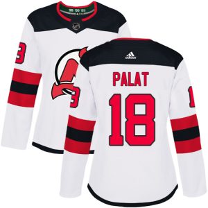 customized Adidas Devils #18 Ondrej Palat White Road Authentic Women's Stitched NHL Jersey