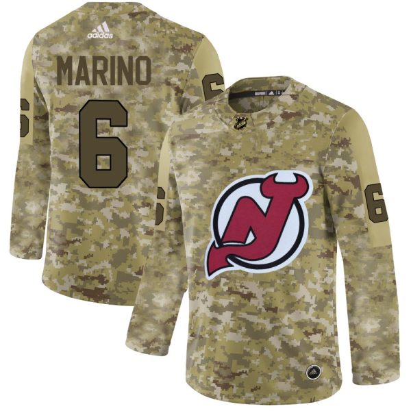 Adidas Devils #6 John Marino Camo Authentic Stitched NHL Jersey