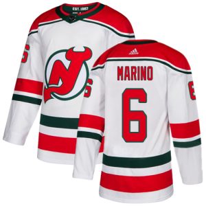 adidas devils #6 john marino white alternate authentic stitched nhl custom jersey