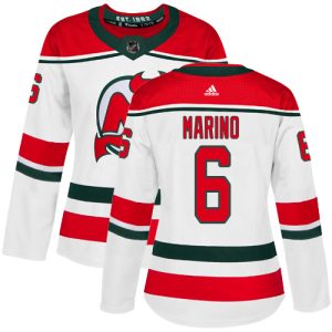 wholesale Adidas Devils #6 John Marino White Alternate Authentic Women's Stitched NHL Jersey