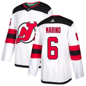 adidas devils #6 john marino white road authentic stitched nhl wholesale jersey