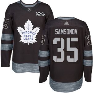 Adidas Maple Leafs #35 Ilya Samsonov Black 1917-2017 100th Anniversary Stitched NHL Jersey