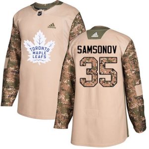 Adidas Maple Leafs #35 Ilya Samsonov Camo Authentic 2017 Veterans Day Stitched NHL Jersey