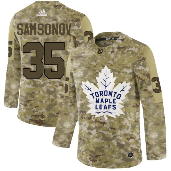 Adidas Maple Leafs #35 Ilya Samsonov Camo Authentic Stitched NHL Jersey