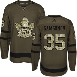 adidas maple leafs #35 ilya samsonov green salute to service stitched youth nhl personalized jersey