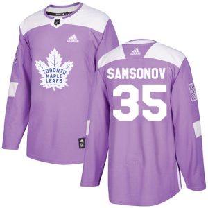 Adidas Maple Leafs #35 Ilya Samsonov Purple Authentic Fights Cancer Stitched NHL Jersey