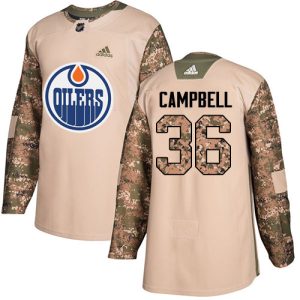 Adidas Oilers #36 Jack Campbell Camo Authentic 2017 Veterans Day Stitched NHL Jersey