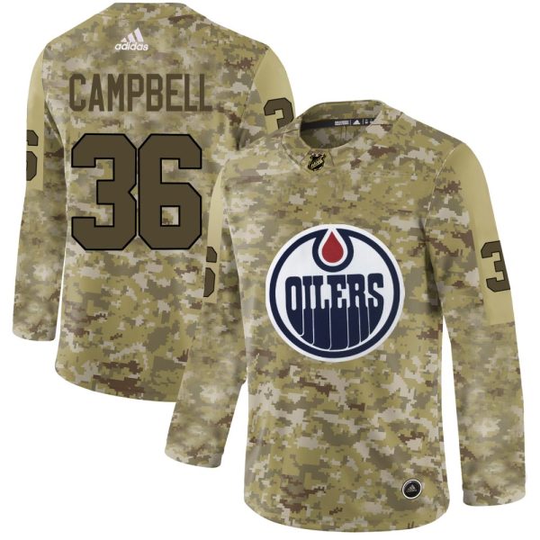 Adidas Oilers #36 Jack Campbell Camo Authentic Stitched NHL Jersey