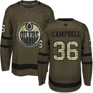 wholesale Adidas Oilers #36 Jack Campbell Green Salute to Service Stitched NHL Jersey