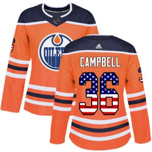 adidas oilers #36 jack campbell orange home authentic usa flag women's stitched nhl authentic jersey