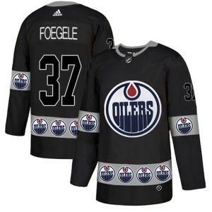 adidas oilers #37 warren foegele black authentic team logo fashion stitched nhl customized jersey