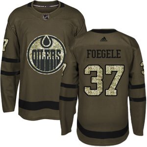 adidas oilers #37 warren foegele green salute to service stitched nhl elite jersey