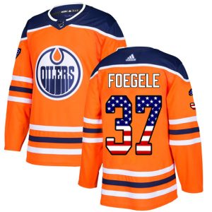 adidas oilers #37 warren foegele orange home authentic usa flag stitched nhl personalized jersey