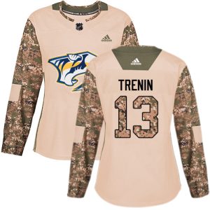 Adidas Predators #13 Yakov Trenin Camo Authentic 2017 Veterans Day Women's Stitched NHL Jersey