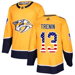 adidas predators #13 yakov trenin yellow home authentic usa flag stitched nhl youth jersey