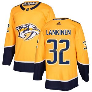 custom Adidas Predators #32 Kevin Lankinen Yellow Home Authentic Stitched NHL Jersey