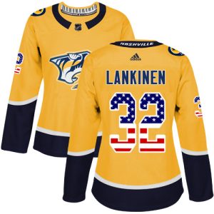 adidas predators #32 kevin lankinen yellow home authentic usa flag women's stitchednhl wholesale jersey