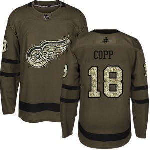 custom Adidas Red Wings #18 Andrew Copp Green Salute to Service Stitched NHL Jersey