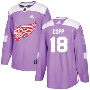 wholesale Adidas Red Wings #18 Andrew Copp Purple Authentic Fights Cancer Stitched NHL Jersey