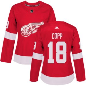 Adidas Red Wings #18 Andrew Copp Red Home Authentic Women's Stitched NHL Jersey