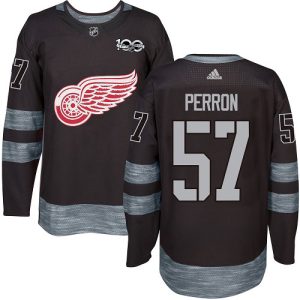 adidas red wings #57 david perron black 1917-2017 100th anniversary stitched nhl cheap jersey