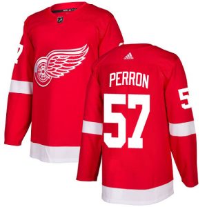 Adidas Red Wings #57 David Perron Red Home Authentic Stitched NHL Jersey