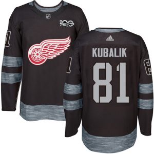 Adidas Red Wings #81 Dominik Kubalik Black 1917-2017 100th Anniversary Stitched NHL Jersey