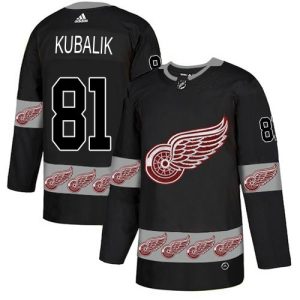 elite Adidas Red Wings #81 Dominik Kubalik Black Authentic Team Logo Fashion Stitched NHL Jersey