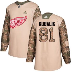 wholesale Adidas Red Wings #81 Dominik Kubalik Camo Authentic 2017 Veterans Day Stitched NHL Jersey