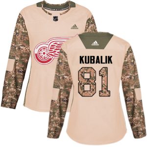 adidas red wings #81 dominik kubalik camo authentic 2017 veterans day women's stitched nhl wholesale jersey