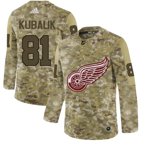 cheap Adidas Red Wings #81 Dominik Kubalik Camo Authentic Stitched NHL Jersey