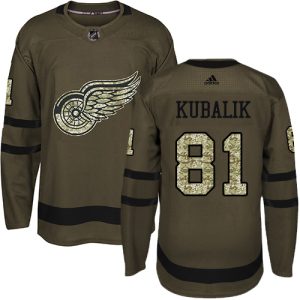 Adidas Red Wings #81 Dominik Kubalik Green Salute to Service Stitched NHL Jersey