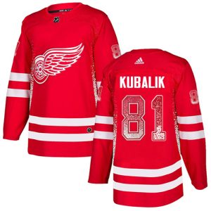 adidas red wings #81 dominik kubalik red home authentic drift fashion stitched nhl personalized jersey