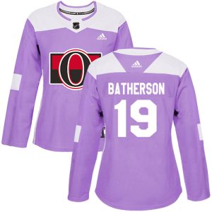 Adidas Senators #19 Drake Batherson Purple Authentic Fights Cancer Women's Stitched NHL Jersey