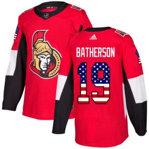 Adidas Senators #19 Drake Batherson Red Home Authentic USA Flag Stitched NHL Jersey