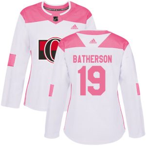 adidas senators #19 drake batherson white/pink authentic fashion women's stitched nhl limited jersey